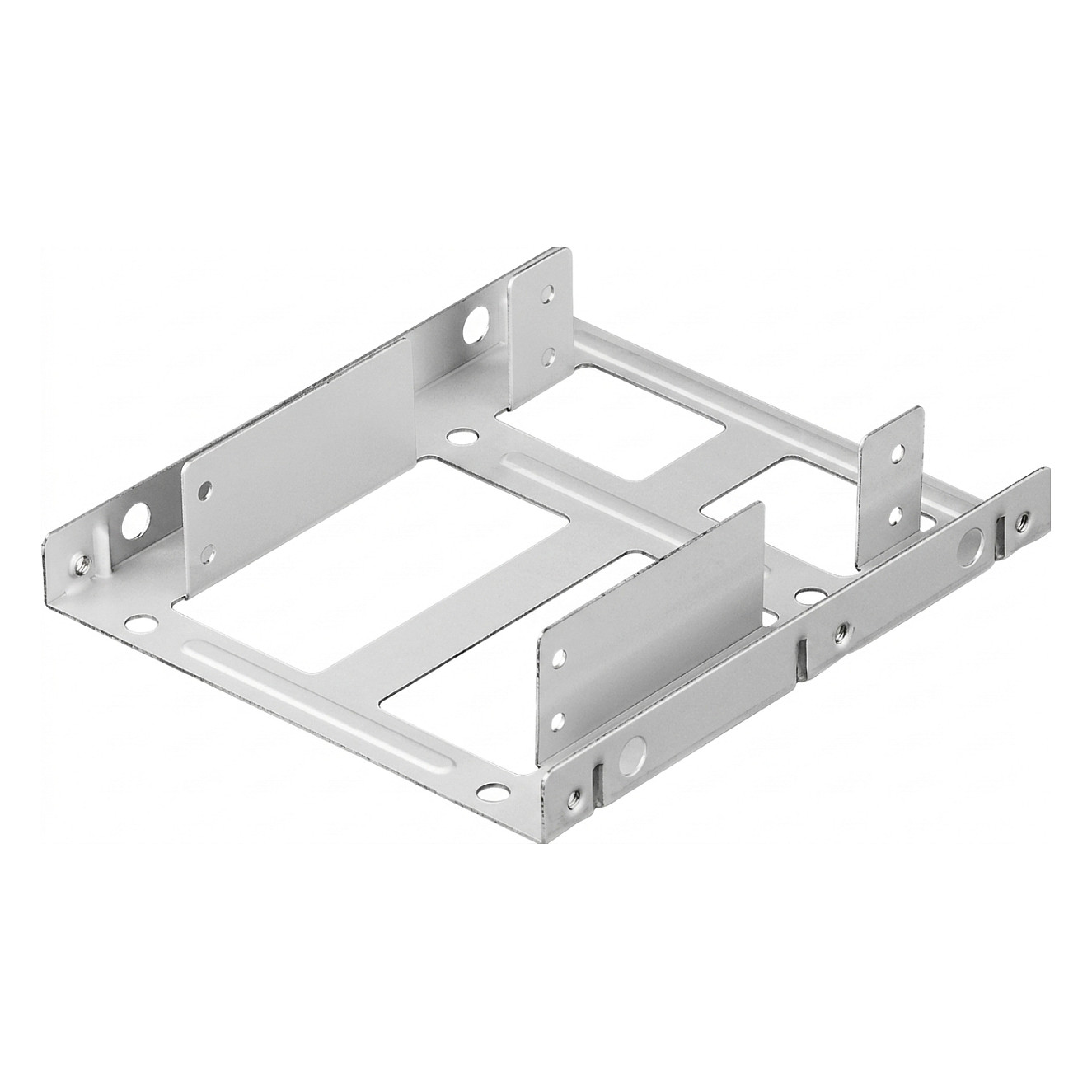 Rack për HDD/SSD Goobay 95875 / 2x 2.5" / 3.5" - Argjend