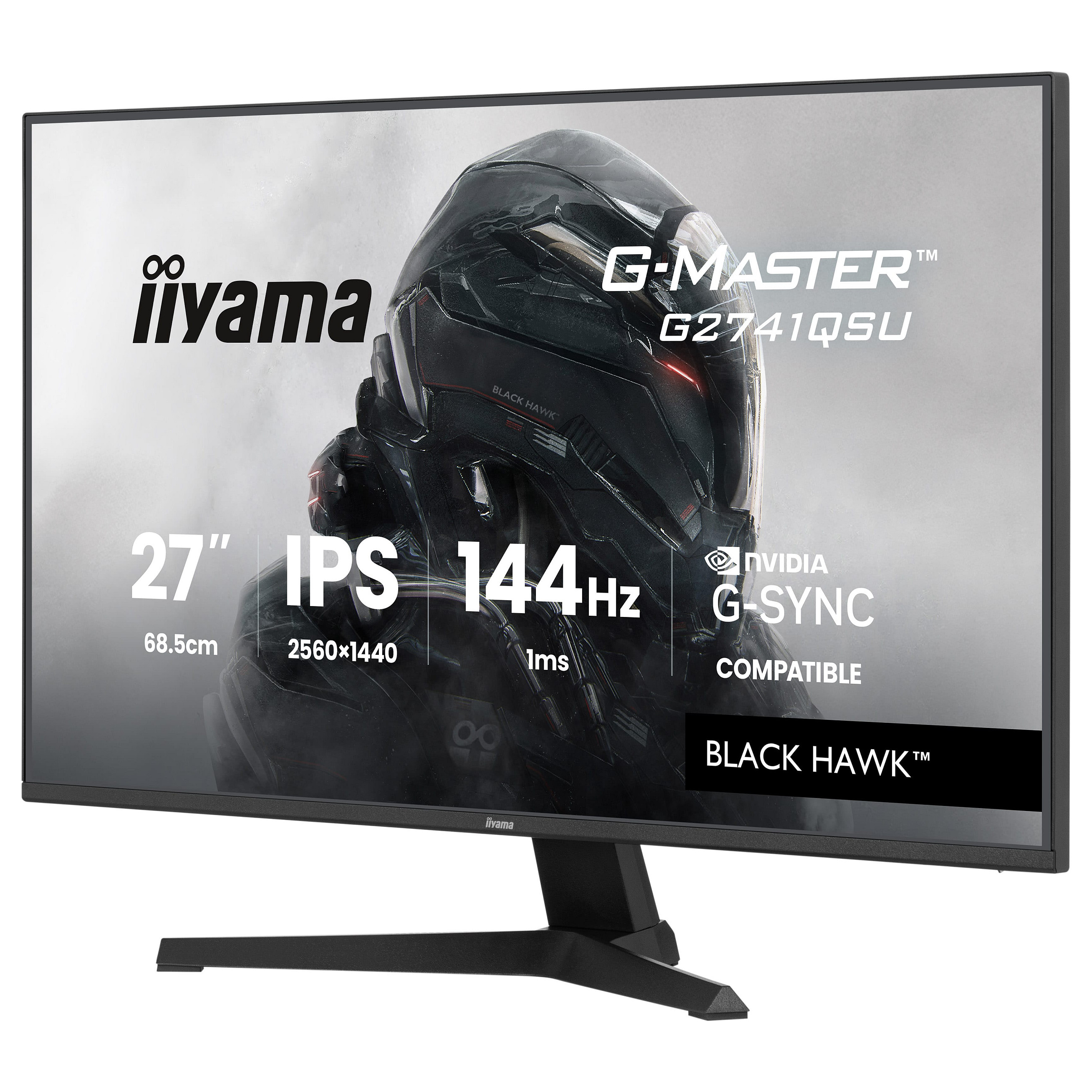 Monitor Gaming iiyama G-Master G2741QSU-B1 / 27"/ 4K Ultra HD IPS / QLED / 144 Hz / 1 ms / HDMI+USB+DP+HDCP - Zezë - 2