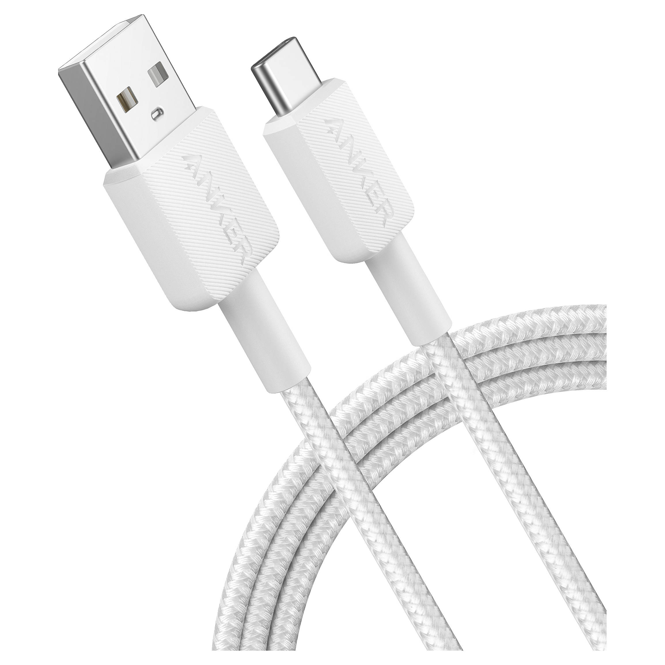 Kabllo USB Anker 322 / USB-A në USB-C / 1.8m / 45W / 480Mbps - Bardhë