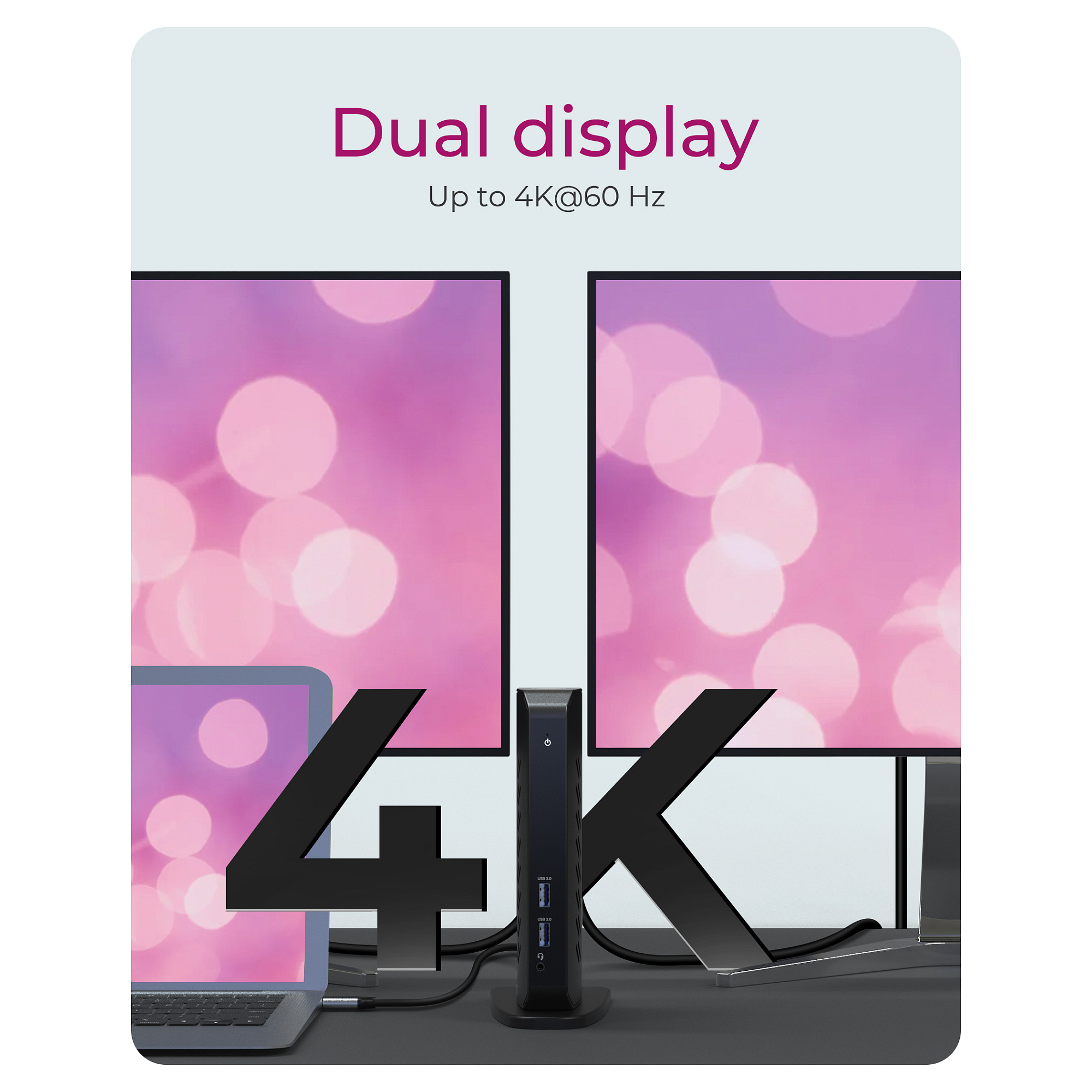 Docking Station ICY BOX IB-DK2252AC / USB-C & USB 3.0 / 2x HDMI + 2x DP / 6x USB / LAN / Audio / PD - Zezë - 7