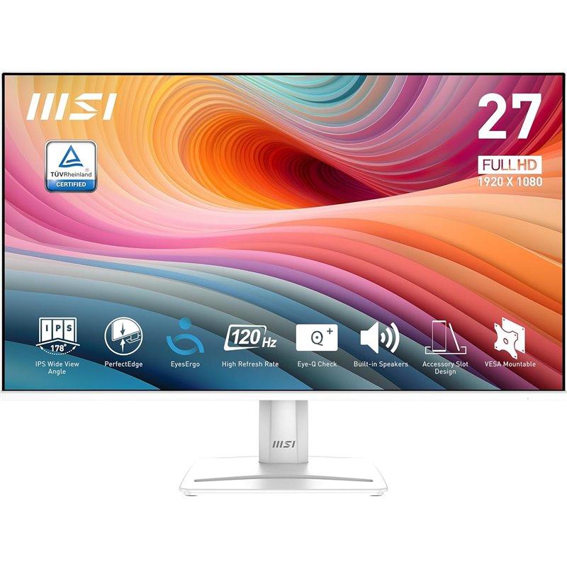 Monitor MSI Pro MP275W E2 / 27" / Full HD IPS / 120Hz / 4ms / HDMI+DP+VGA - Bardhë - 1