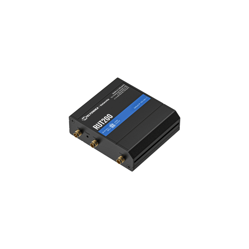 Ruter Teltonika RUT200, Industrial 4G LTE Cat 4, Wi-Fi 4 N300, 2.4GHz, deri në 150Mbps, 1× 10/100Mbps WAN + 1× 10/100Mbps LAN, Mini-SIM - Zezë - 4