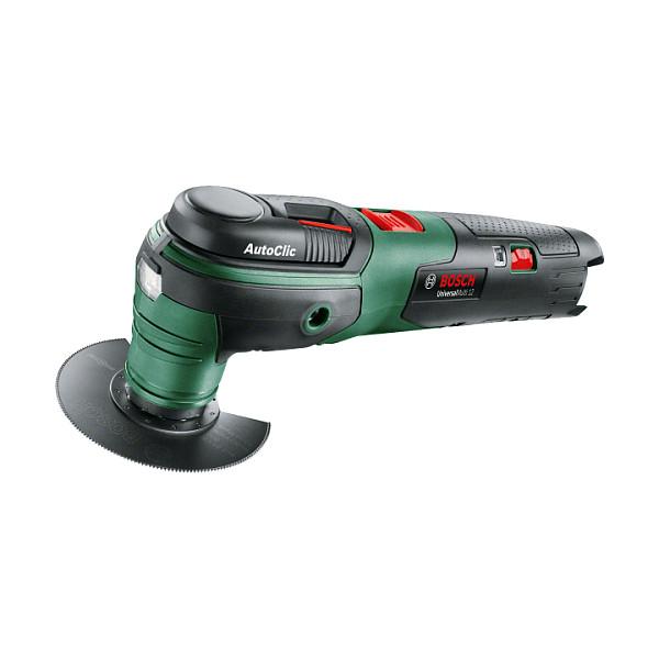 Vegël Multifunksionale me Bateri Bosch UniversalMulti 12, 12V, 10000–20000 lëkundje/min, Kënd Oscilimi 2.8°, Ndriçim LED, Aksesorë dhe Valixhe - Gjelbër
