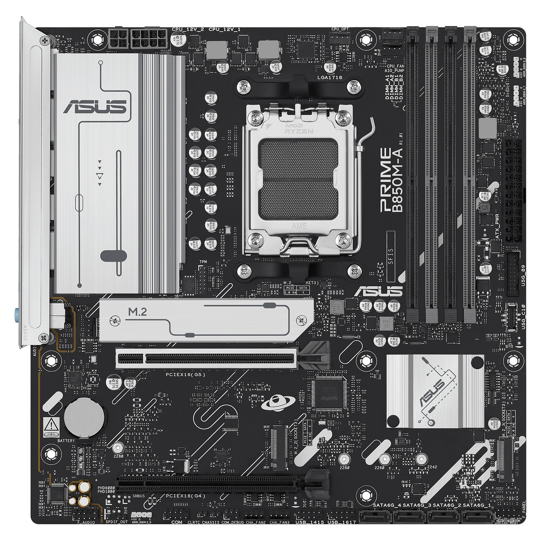 Pllakë Amë MB AMD ASUS PRIME B850M-A-CSM / AM5 / DDR5 / HDMI+DP - 2