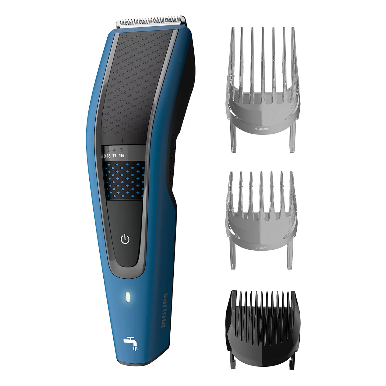 Makinë për qethje flokësh Philips Series 5000 HC5612/15 / DualCut / Trim-n-Flow Pro / 28 Nivele / 0.5–28mm / 75 Min – Zezë/Blu