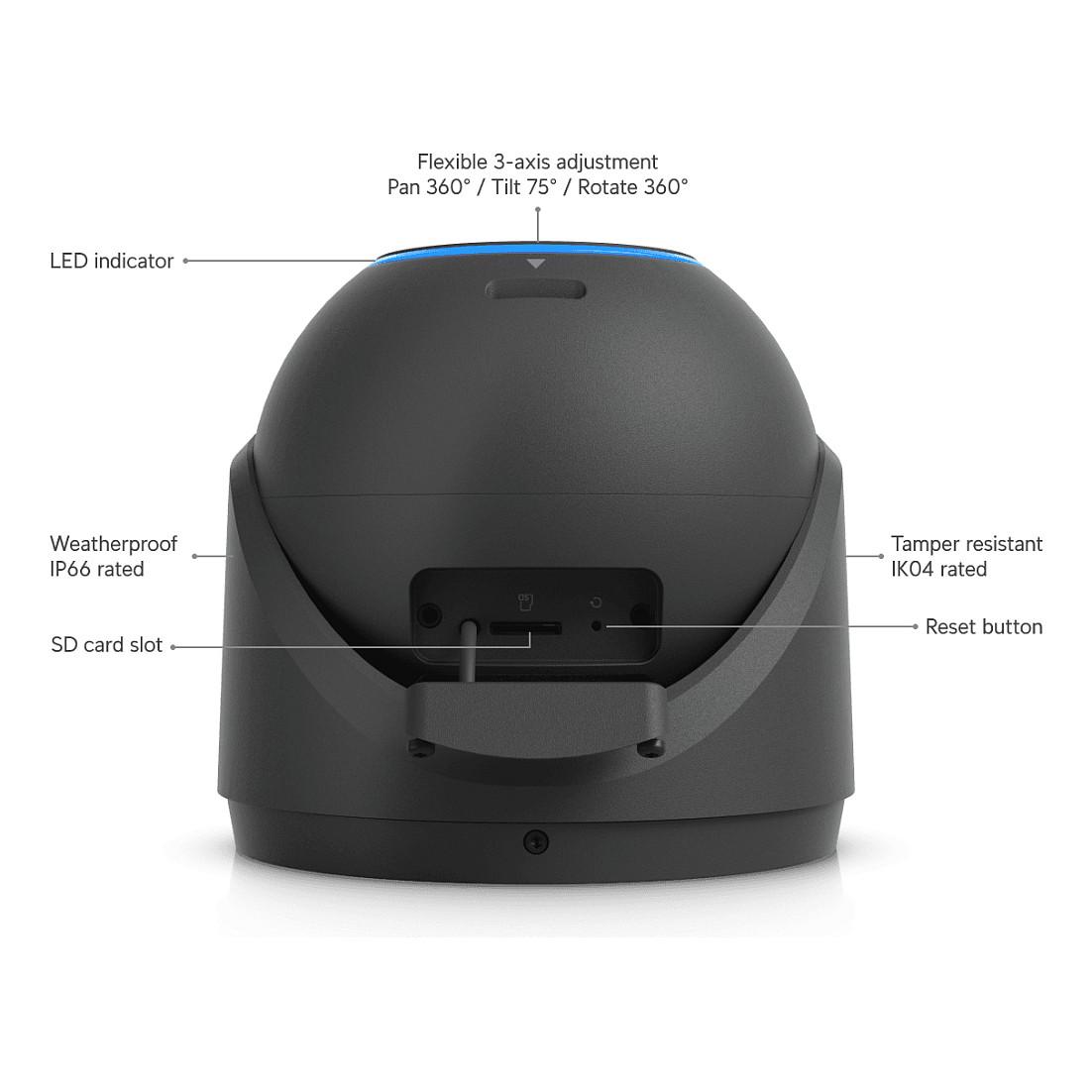 Kamerë Sigurie IP CCTV Ubiquiti G6 Pro Turret, 8MP, 5.85–13.8mm, 2.36x Optical Zoom, AI, IR 40m, PoE+ - Zezë - 10