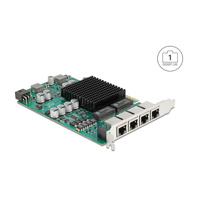 DeLOCK PCI Express x4 Gigabit 4-Port LAN Card Intel i350 4x RJ45 PoE+ Network Adapter - 2