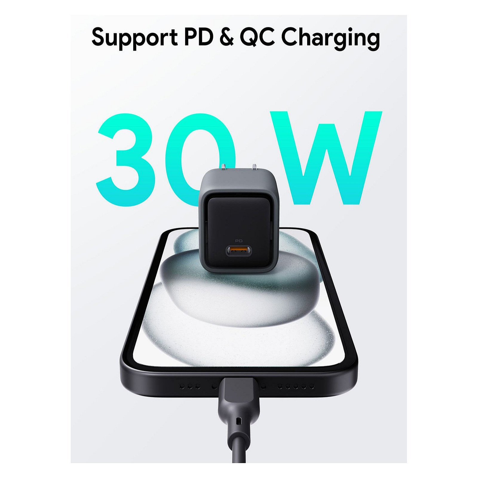Karikues Aukey / Comet Mini Charger / 30W / 1-Port - Gri - 2
