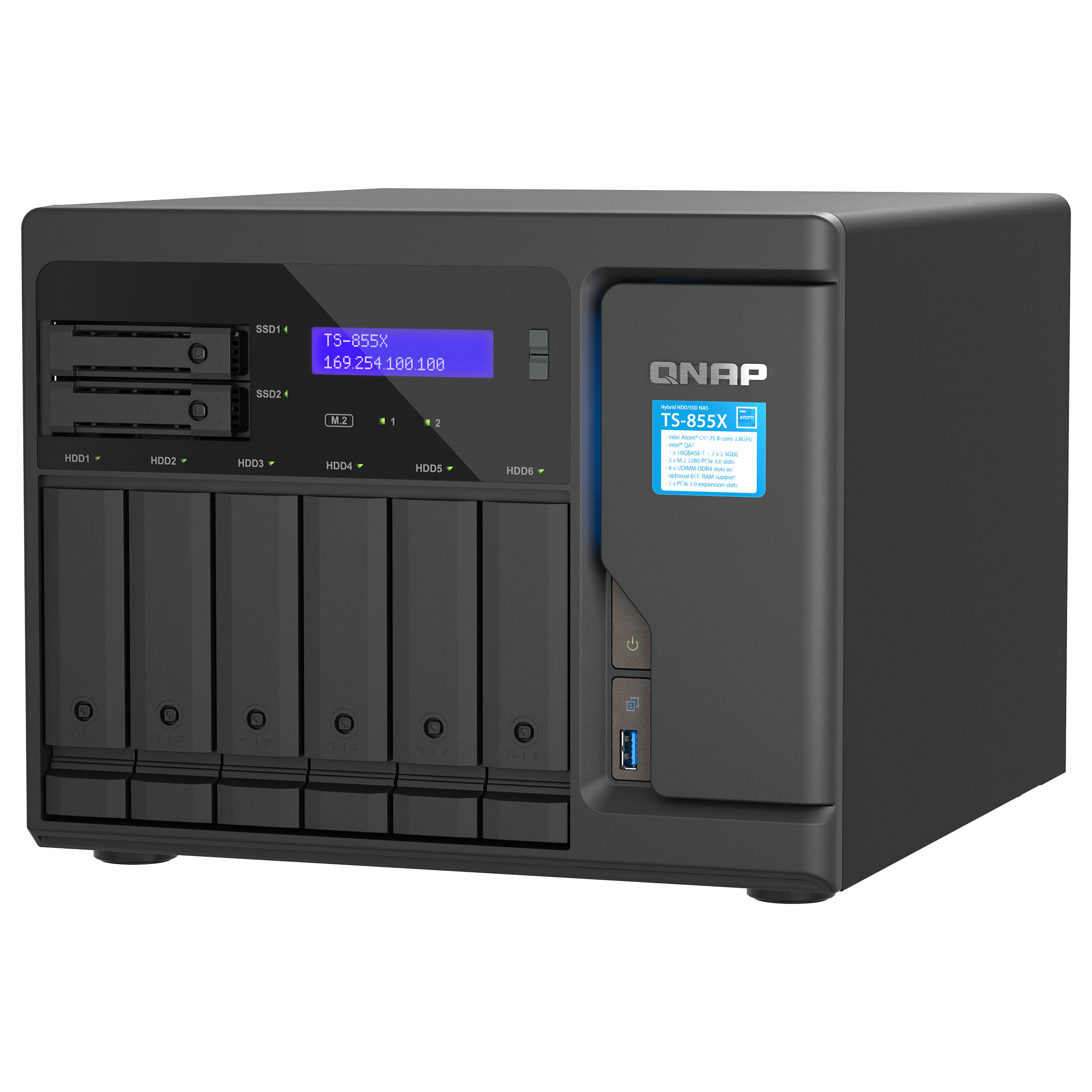 NAS QNAP TS‑855X‑8G 8‑Bay Tower/ Intel Atom C5125/  8GB DDR4 - 6