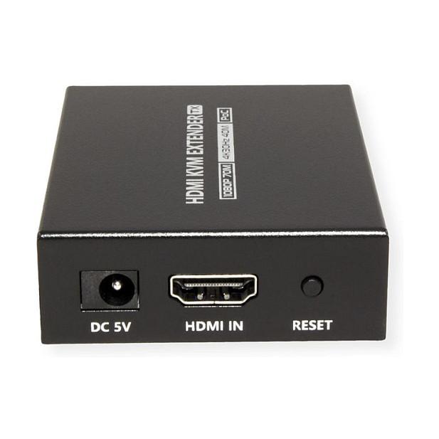 Extender KVM VALUE 14.99.3043, HDMI, 4K 30Hz, Cat.6/6A, deri në 40m në 4K dhe 70m në Full HD - Zezë - 4