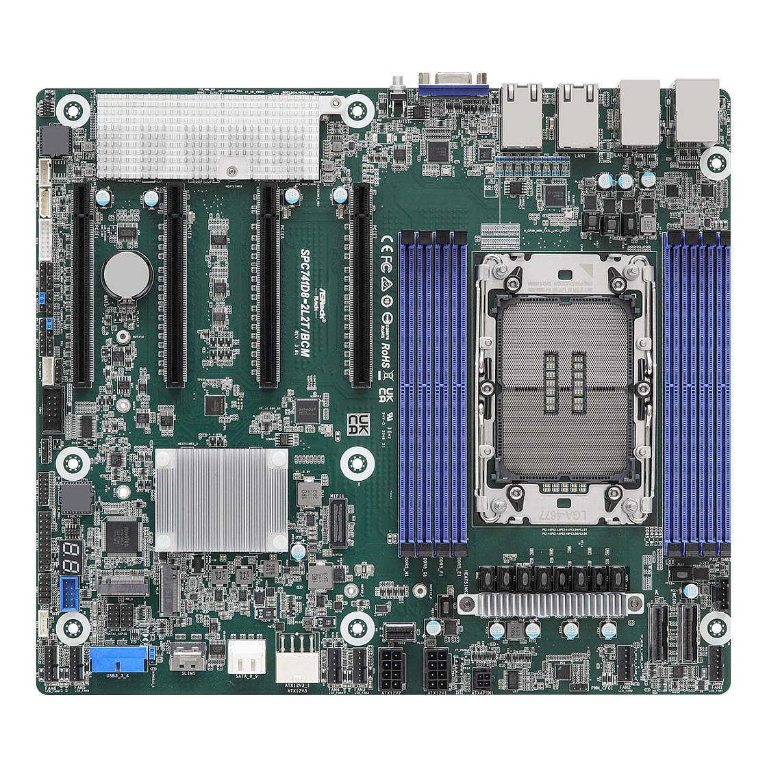 Pllakë Amë MB Intel ASRock Rack SPC741D8-2L2T/BCM, LGA4677, C741, CEB, DDR5 RDIMM, 10GbE