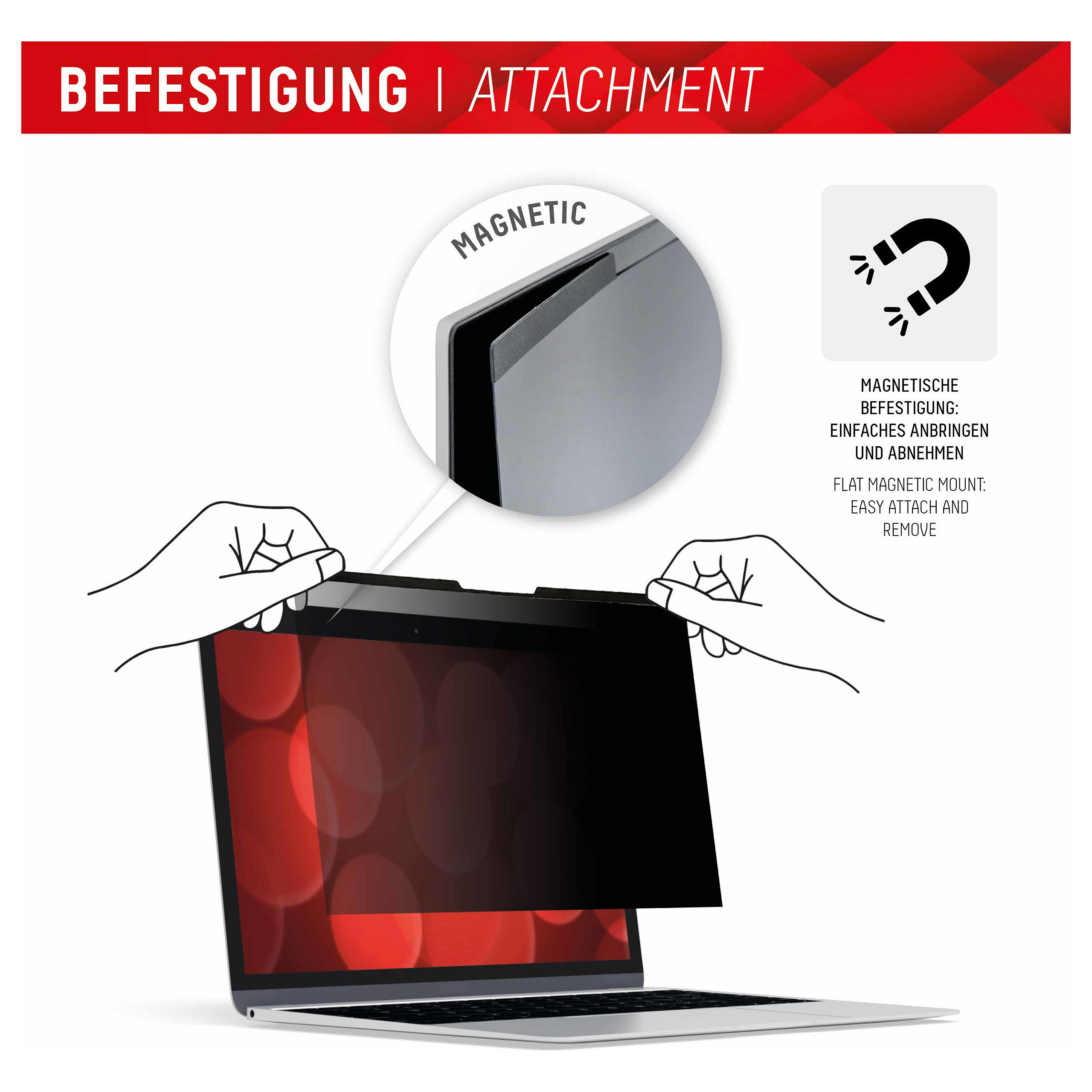 Filtër Privatësie DISPLEX Privacy Safe për Laptop 13.3” - Zezë - 4
