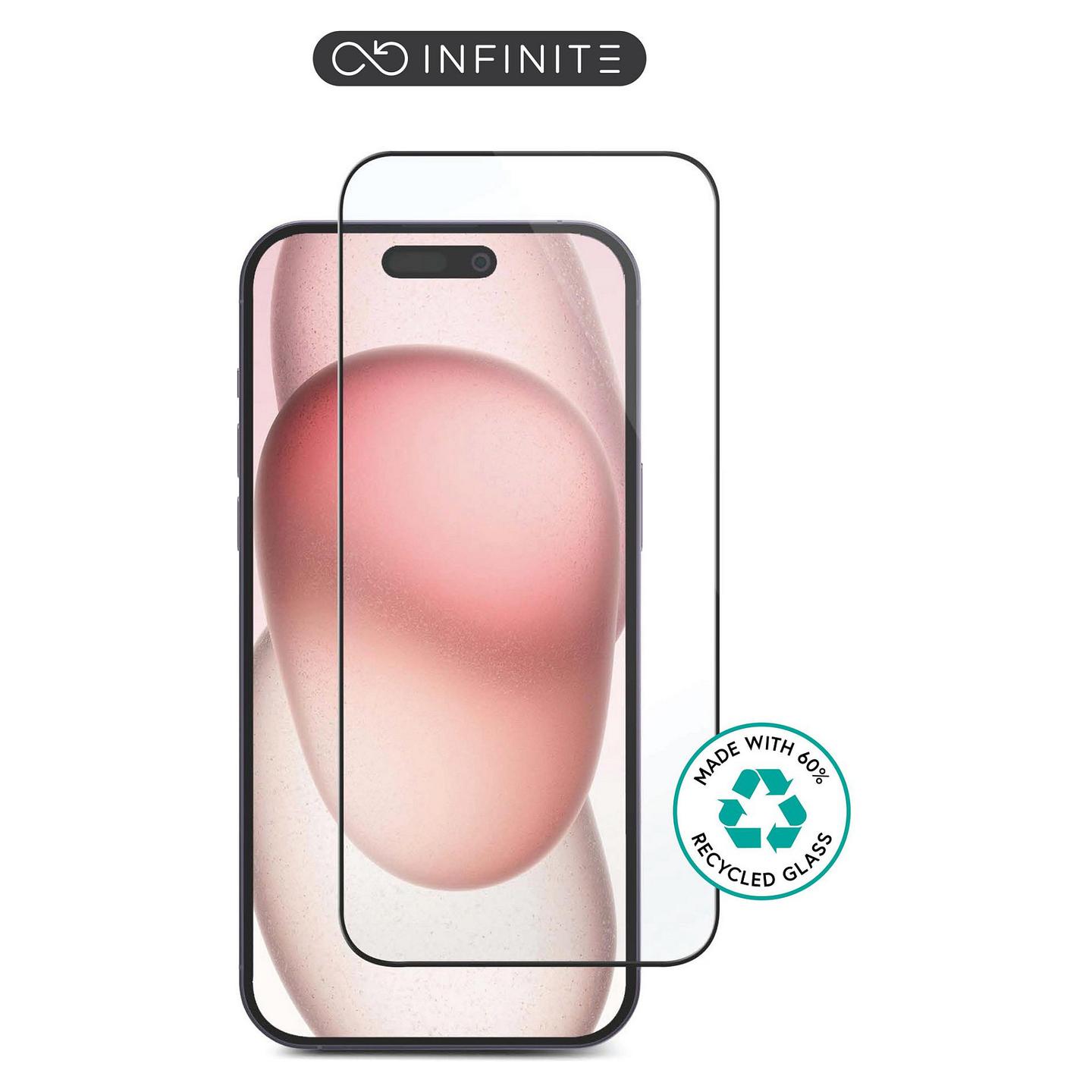 Mbrojtës për Ekran eSTUFF INFINITE, iPhone 16 Pro, Xham i Temperuar, 9H, Full Cover, Titan Shield - Transparent - 1