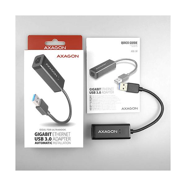 Adapter Rrjeti AXAGON ADE-SR, Gigabit Ethernet 10/100/1000Mbps, USB 3.0 Type-A, 1× RJ45 - Zezë - 11