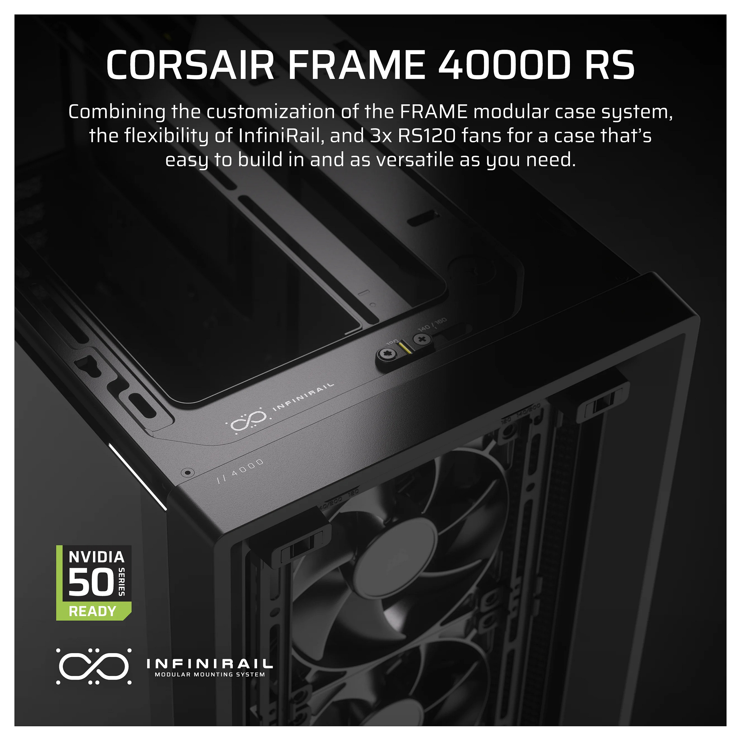 Kasë CORSAIR Frame 4000D RS Midi Tower ATX – Zezë - 3