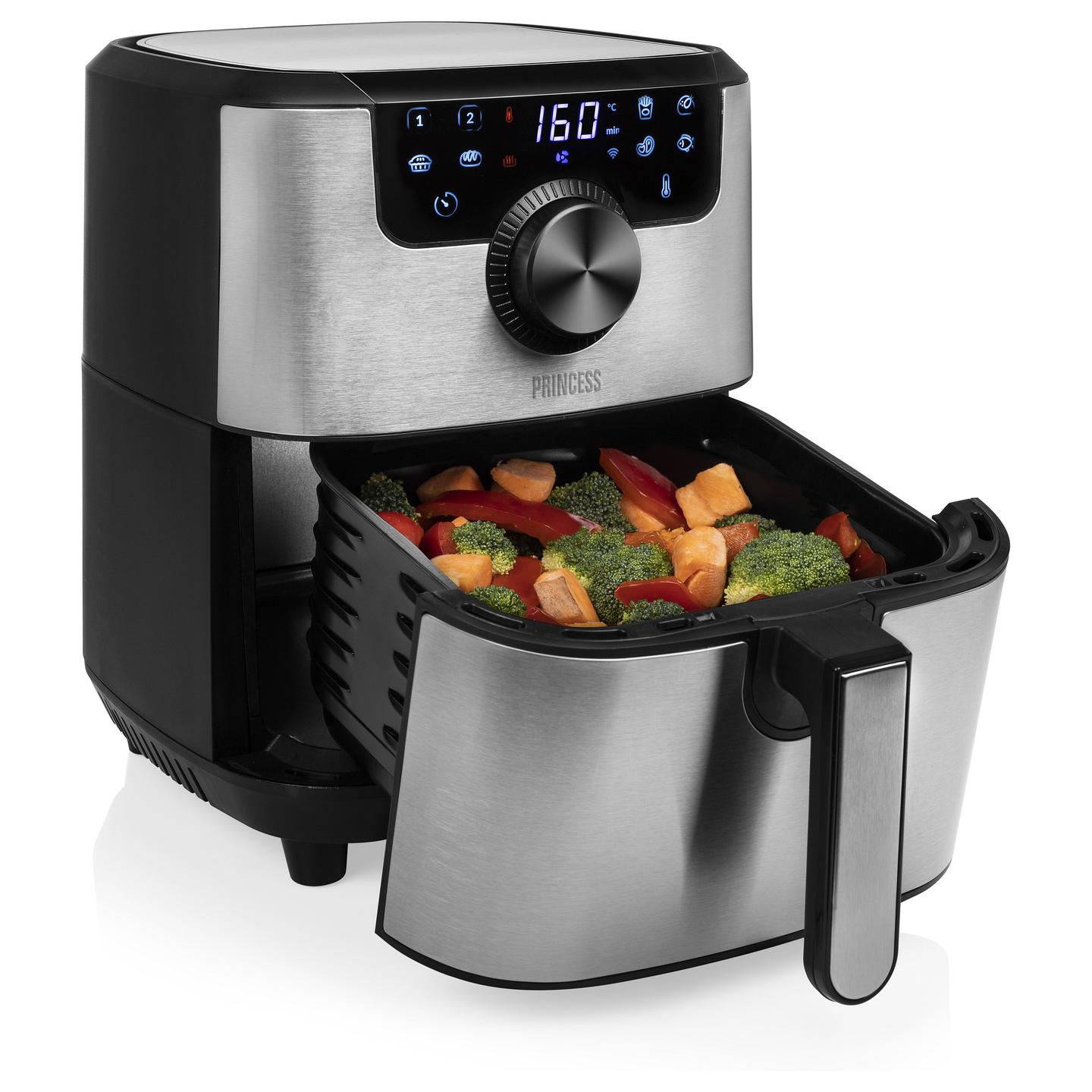 Fryer Princess Smart Aerofryer / 182037 / 4.5L / 1500W / 8 Programe / 80–200°C / LCD / Wi-Fi / Keep Warm – Argjend/Zezë - 14