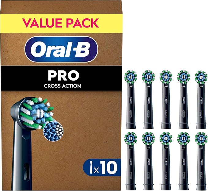 Koka zëvendësuese për furçë elektrike Oral-B Pro CrossAction / 10 copë – Zezë