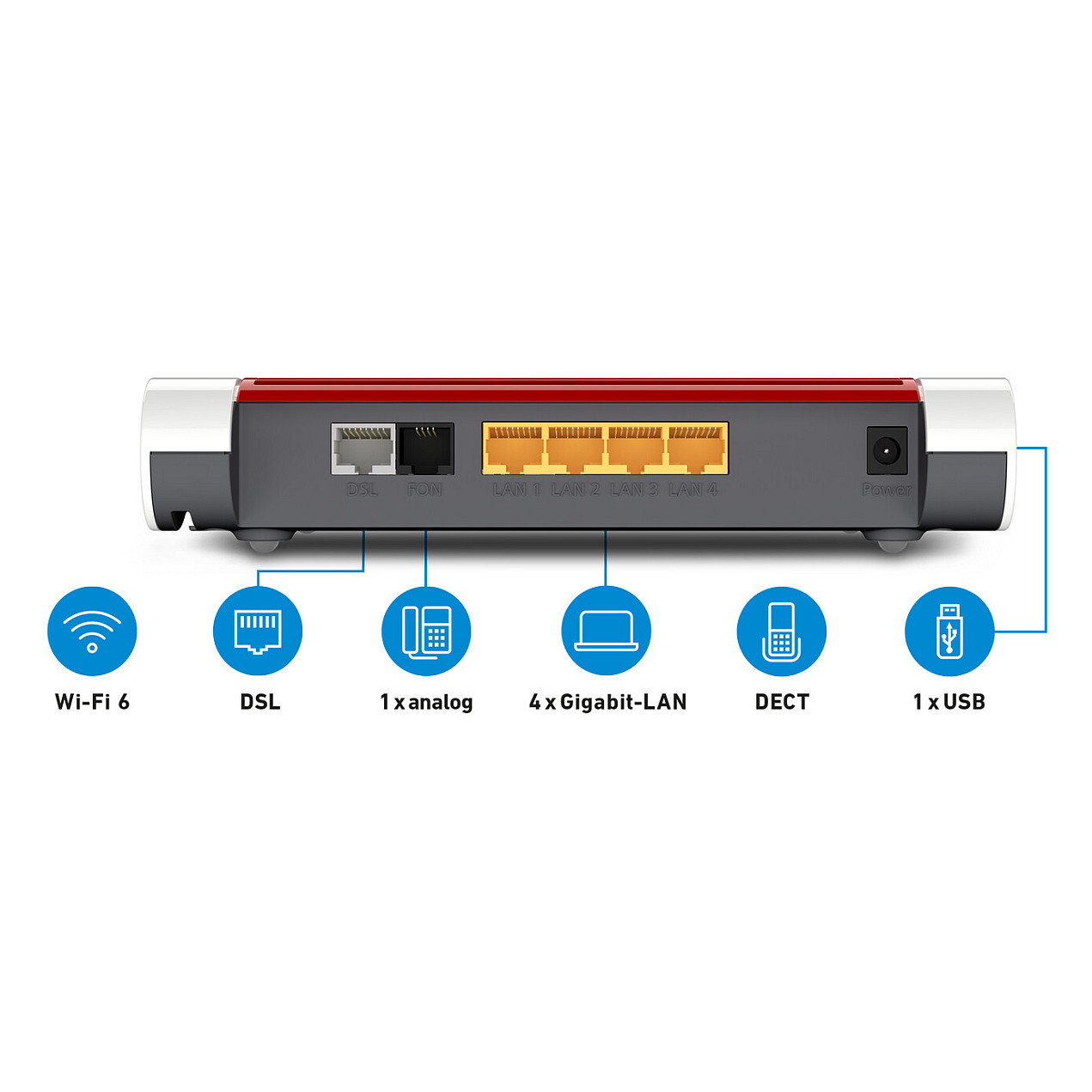 Ruter AVM FRITZ!Box 7530 AX / Wi‑Fi 6 / Wireless - 4