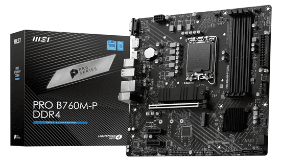 Pllakë Amë MSI PRO B760M-P DDR4, mATX, Intel LGA1700, B760, DDR4, PCIe 4.0 x16, 2x M.2, USB 3.2 Gen2 - 3