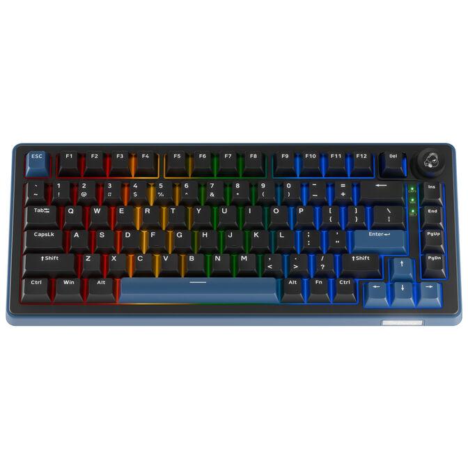 Tastierë Gaming Ducky OK-M 75 / 75% / Mekanike / KTT Baby Blue / Hot-Swap / Wired&Wireless / RGB / USB-C / Bluetooth + 2.4 GHz - Zezë - 1