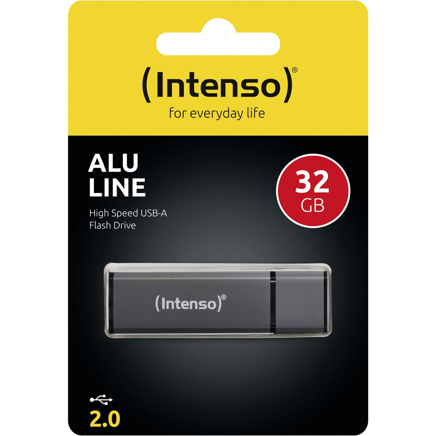 USB Flash Drive Intenso Alu Line 3521481 / 32GB / USB 2.0 / 28MB/s Read 6.5MB/s Write - Hiri - 3