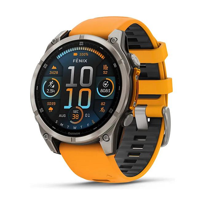 Orë e Mençur Garmin fēnix 8 AMOLED Sapphire, 47mm, GPS Multi-Band - Portokalli/Hiri - 1