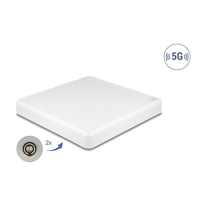 Antena për rrjet Delock 81465, 5G/LTE MIMO, 2.7–9dBi, 698–960/1710–2690/3300–5000MHz, 2x N Female - Bardhë - 1