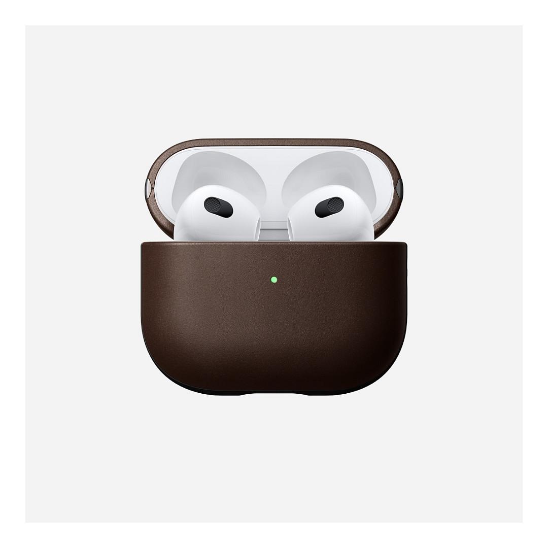 Aksesorë për Kufje Nomad NM01001485 / Modern Leather Case / AirPods 3rd Generation / Wireless Charging - Kafe