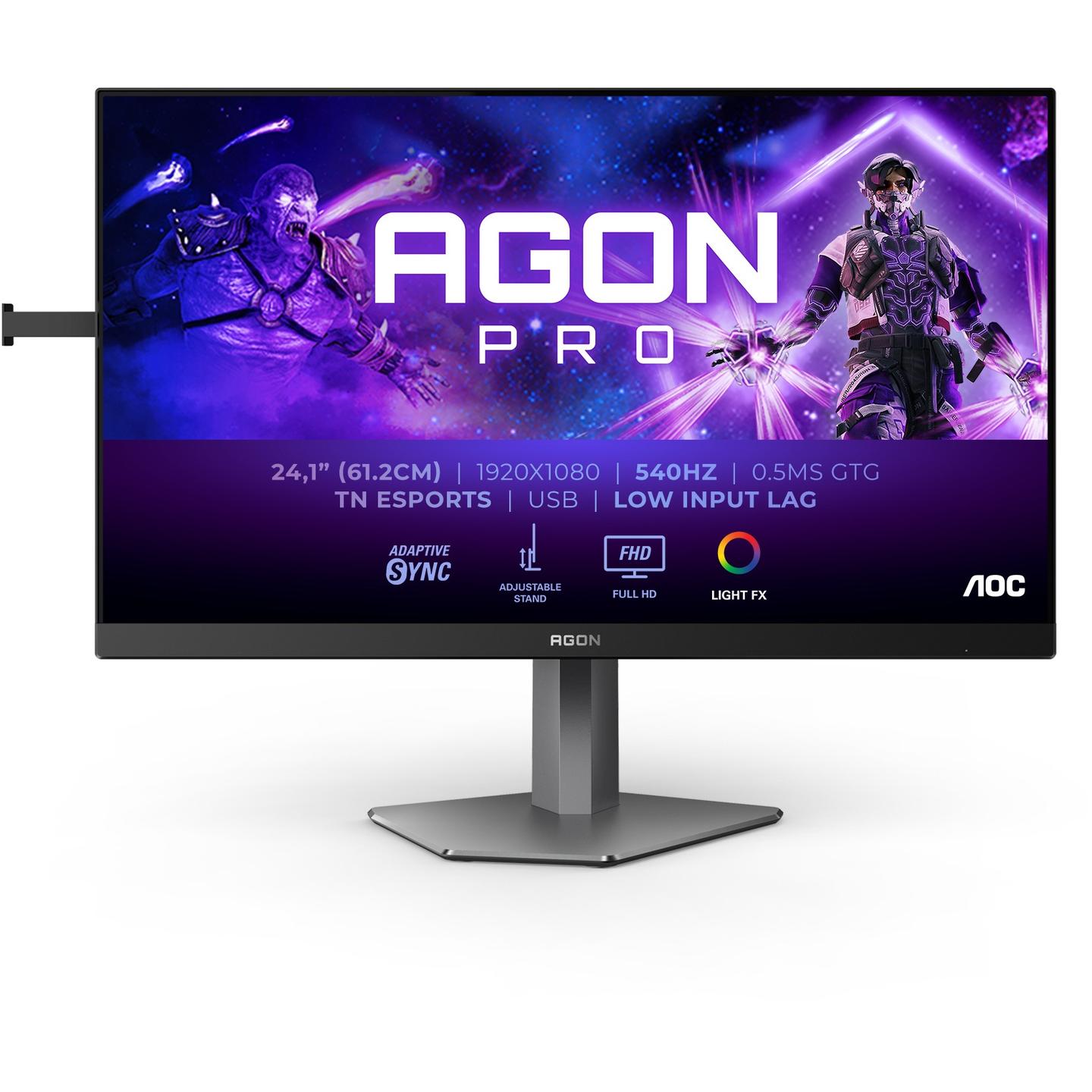 Monitor Gaming AOC AGON PRO AG246FK / 24.1″ / FHD TN / 540 Hz / 0.5 ms / DisplayPort + HDMI + USB-Hub - Zezë