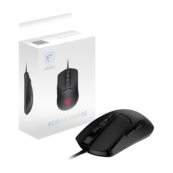 Maus Gaming MSI FORGE GM100 / USB / Optik / 6400 DPI / 1000Hz / 7 Butona / RGB - Zezë - 5