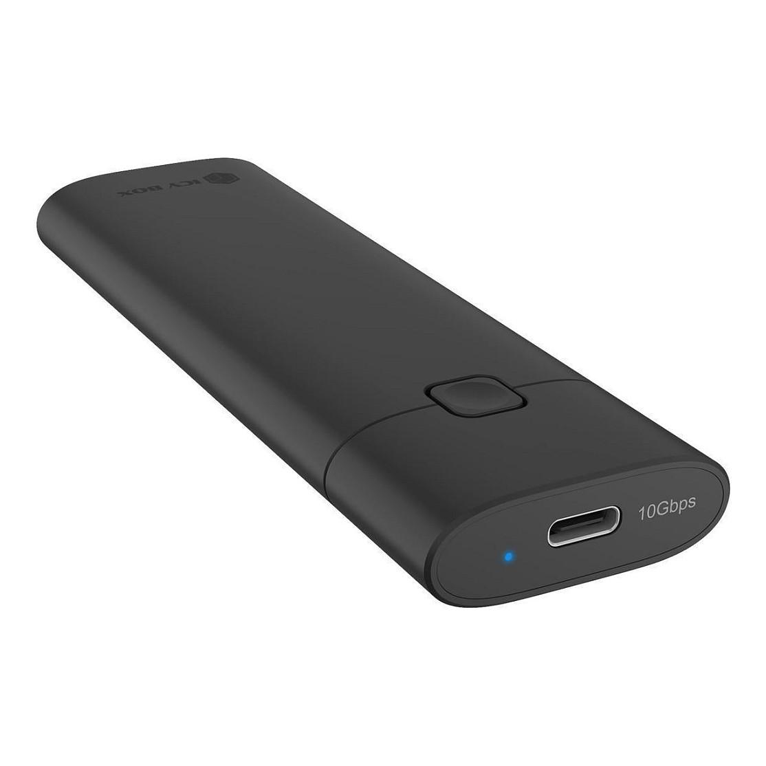 Kuti e Jashtme për SSD ICY BOX Spade Case 1806, M.2 NVMe PCIe, USB-C 3.2 Gen 2, 10 Gbps, deri në 2 TB – Zezë