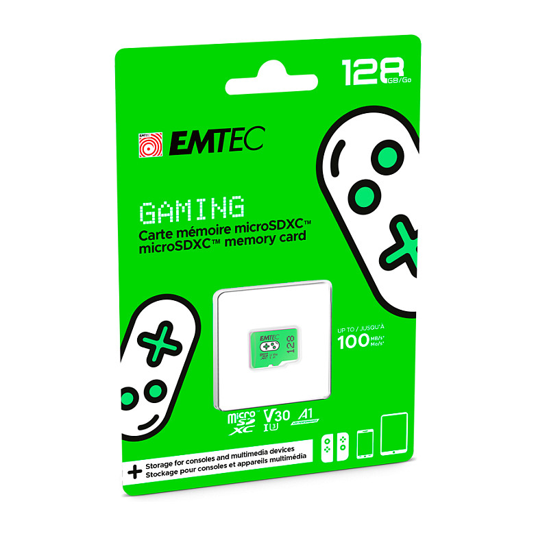 Kartë Memorie SD CARD Emtec m128GB UHS-I U3 V30 A1 Gaming Green - 3
