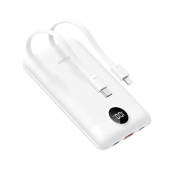 Powerbank VEGER C11C W1170, 10000mAh, 22.5W, PD, QC 3.0, USB-C, Lightning, Ekran Dixhital - Bardhë - 2