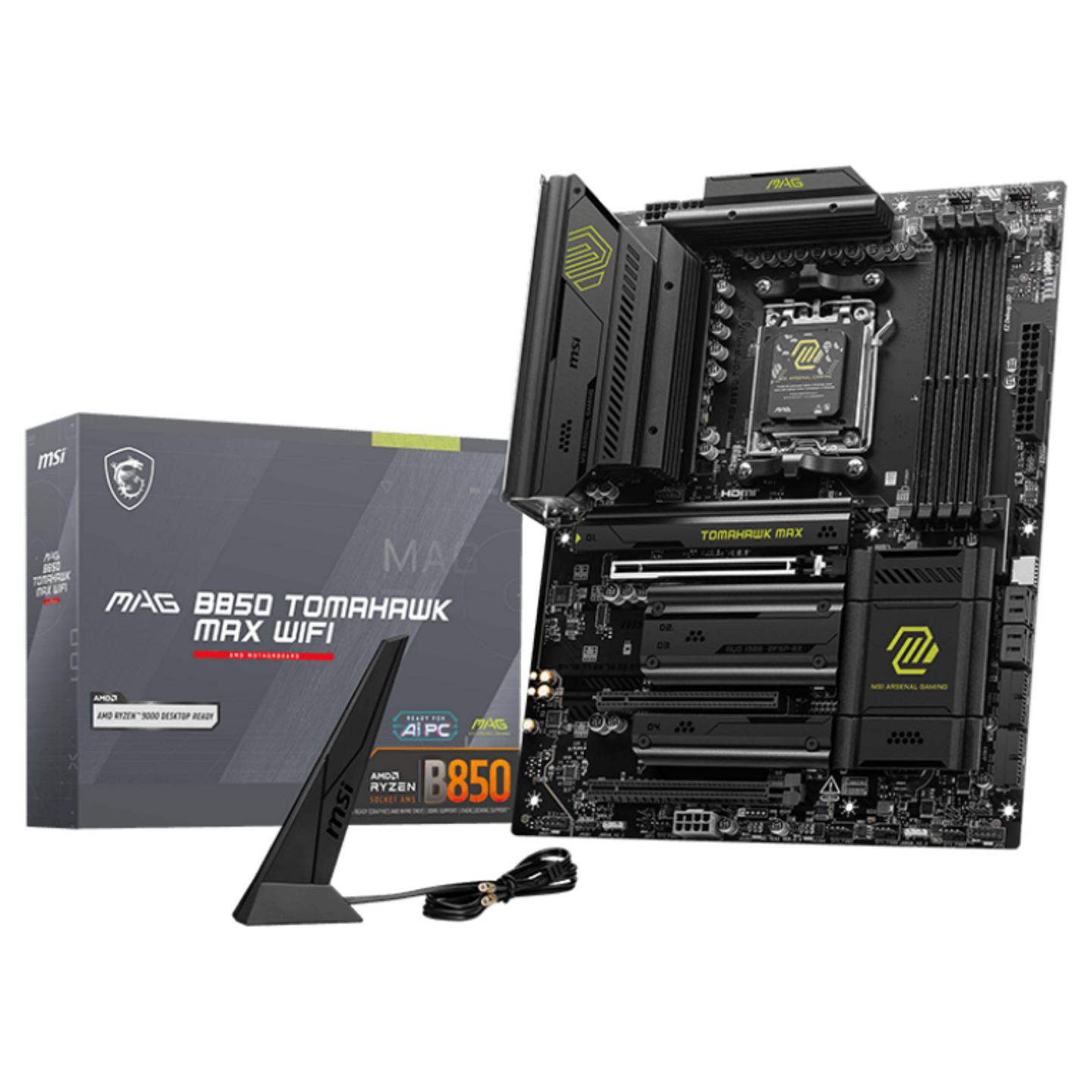 Pllakë Amë MSI MAG B850 TOMAHAWK MAX WIFI / AMD AM5 / B850 / DDR5 / ATX / Wi-Fi 7 / 5GbE LAN - 1