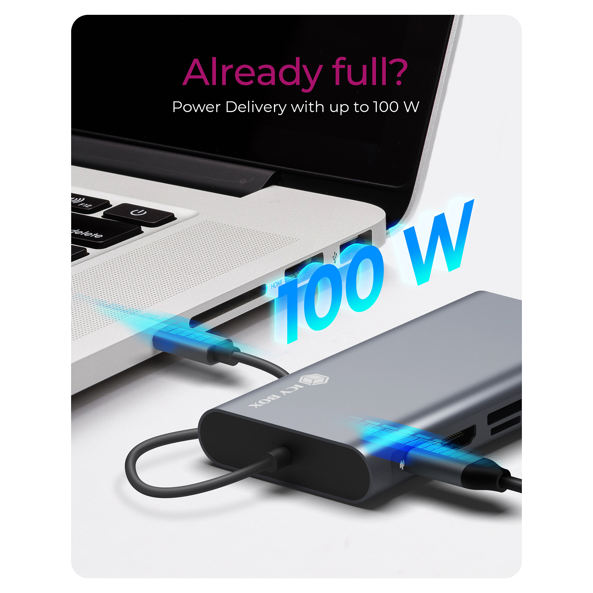 Docking Station ICY BOX IB‑DK4040‑CPD / 10‑in‑1 / PD 100W / 3xUSB-A / 1xUSB-C / 1xHDMI / 1xVGA – Zezë - 8