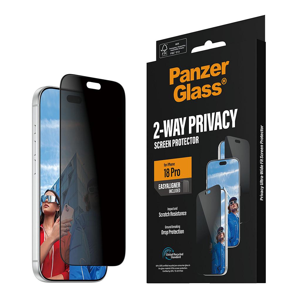 Mbrojtëse Ekrani PanzerGlass 2-Way Privacy për iPhone 18 Pro, Ultra-Wide Fit, EasyAligner - Transparente - 7