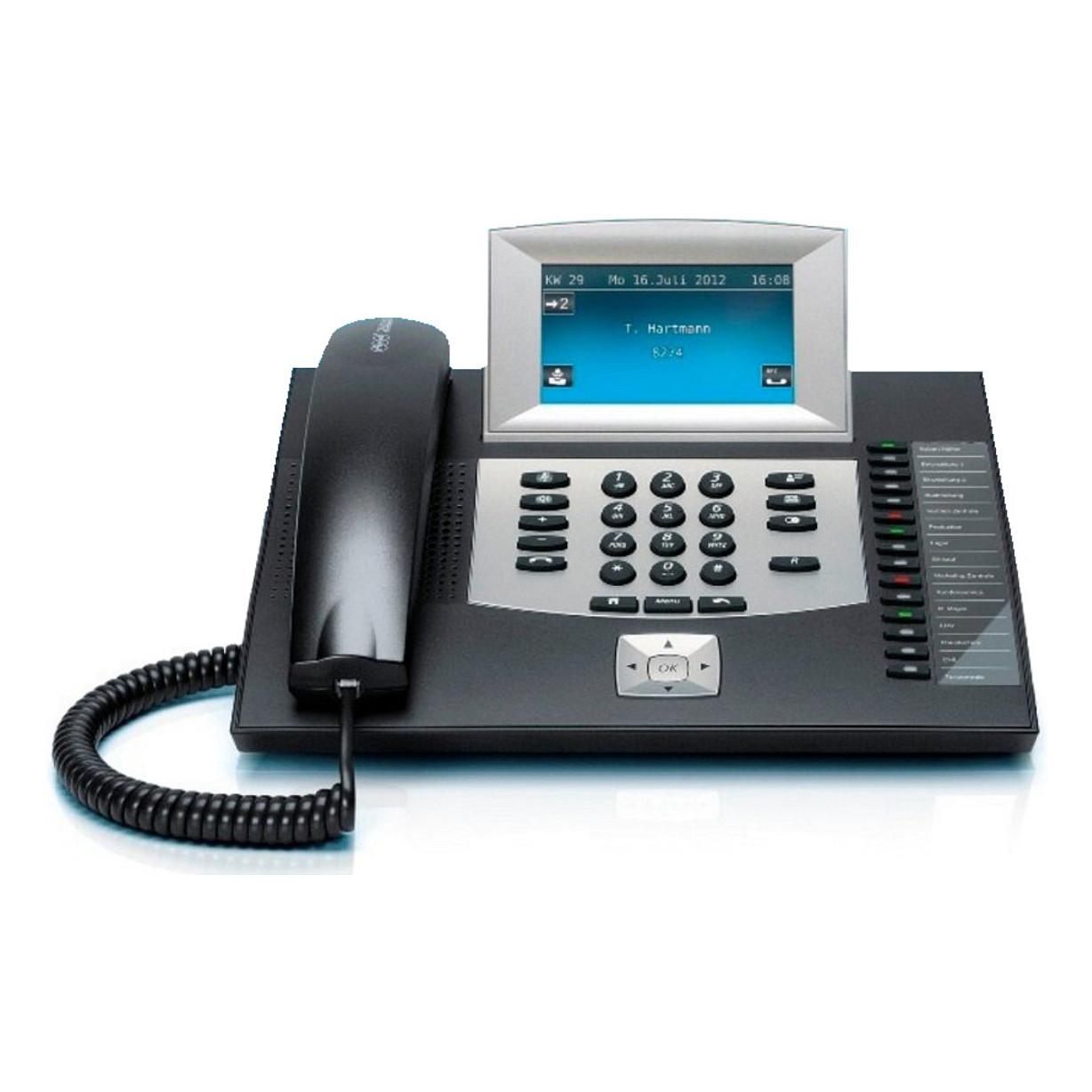 Telefon VoIP Auerswald COMfortel 2600 IP, ekran me prekje 4.3" TFT me ngjyra, PoE - Zezë