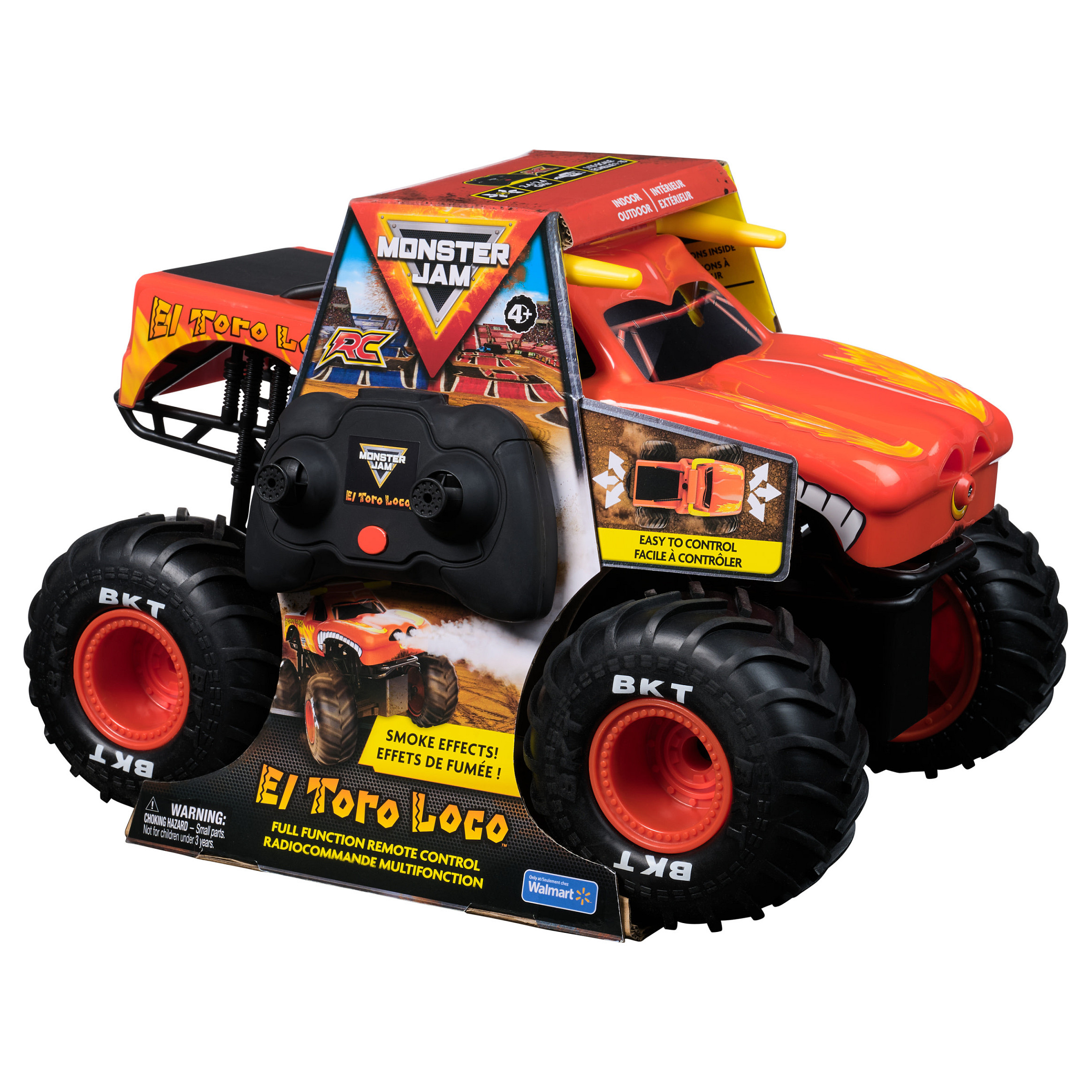 Lodra Spin Master Monster Jam El Toro Loco RC Monster Truck – 1:15 Scale / 2.4 GHz / Smoke Effects / Dual Joystick - Zezë/Portokalli