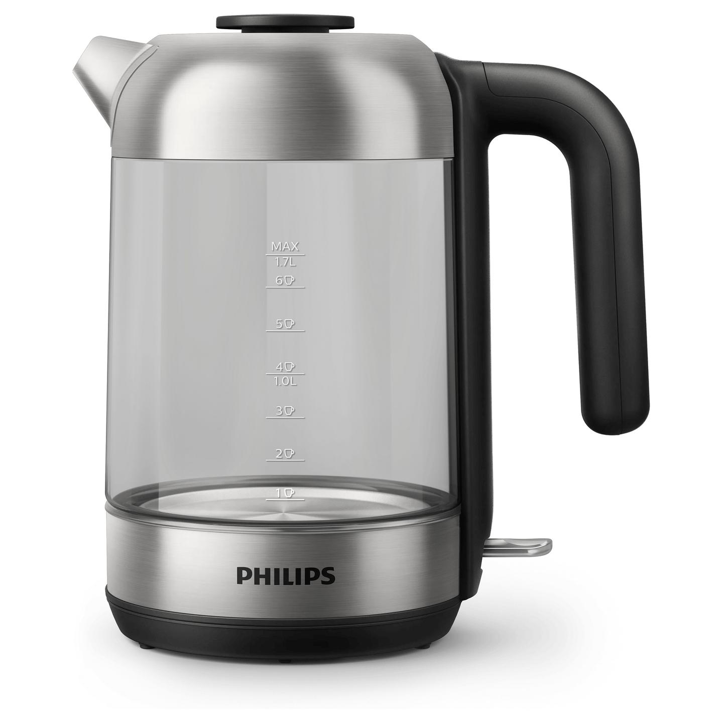 Çajnik Elektrik Philips Series 5000 HD9339/80, 1.7L, 1850–2200W, Xham, 360° – Zezë, Argjend