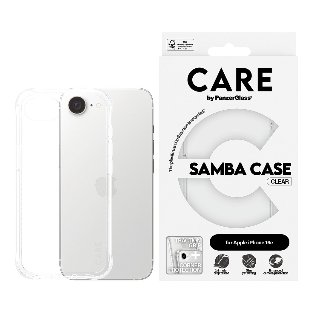 Aksesorë për telefon CARE Case Fashionable Samba për iPhone 16e – Transparente - 4
