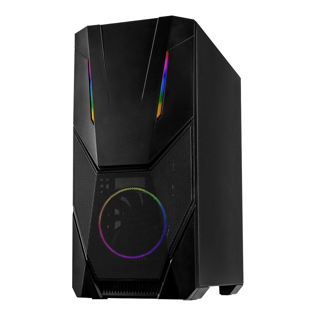 Kasë PC Inter-Tech IT-3303 Hornet / Midi Tower / ATX / 1x 120mm ARGB Fan / 2x 3.5" + 2x 2.5" Bay / Acrylic Side Panel - Zezë - 3