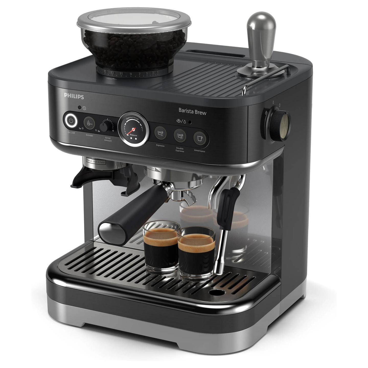 Aparat për Kafe Philips Barista Brew PSA3218/10, 2.3L, 1350W, 15 bar, Mulli i Integruar - Zezë