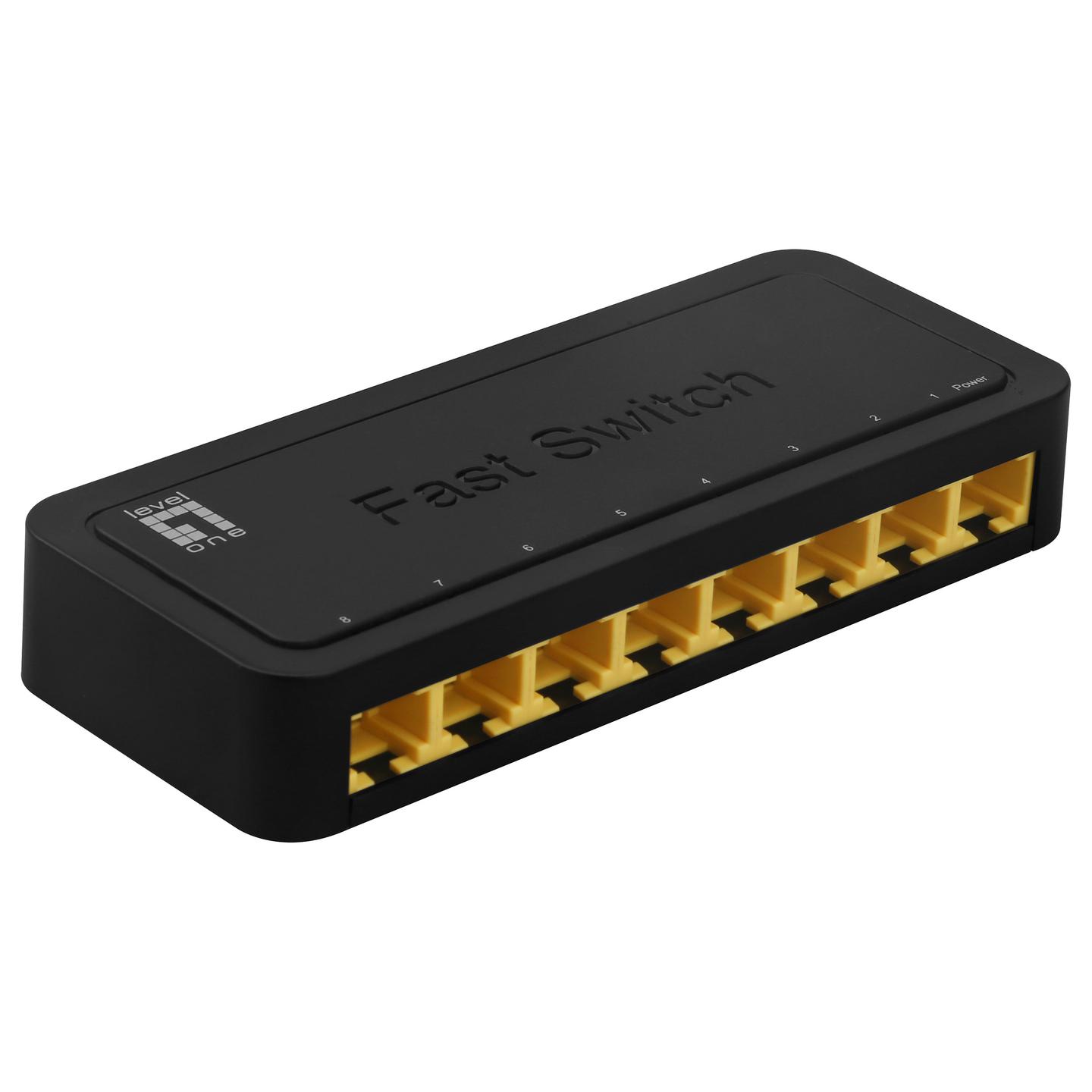 Switch LevelOne FEU-0812, 8x Fast Ethernet RJ45, 10/100Mbps, Switching Capacity 1.6Gbps, Fanless - Zezë