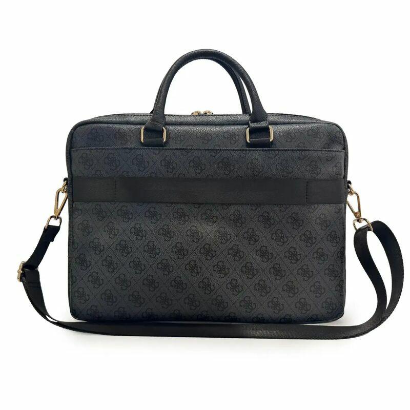 Çantë për Laptop GUESS PU 4G Stripe Metal Logo, 14" - Zezë - 2