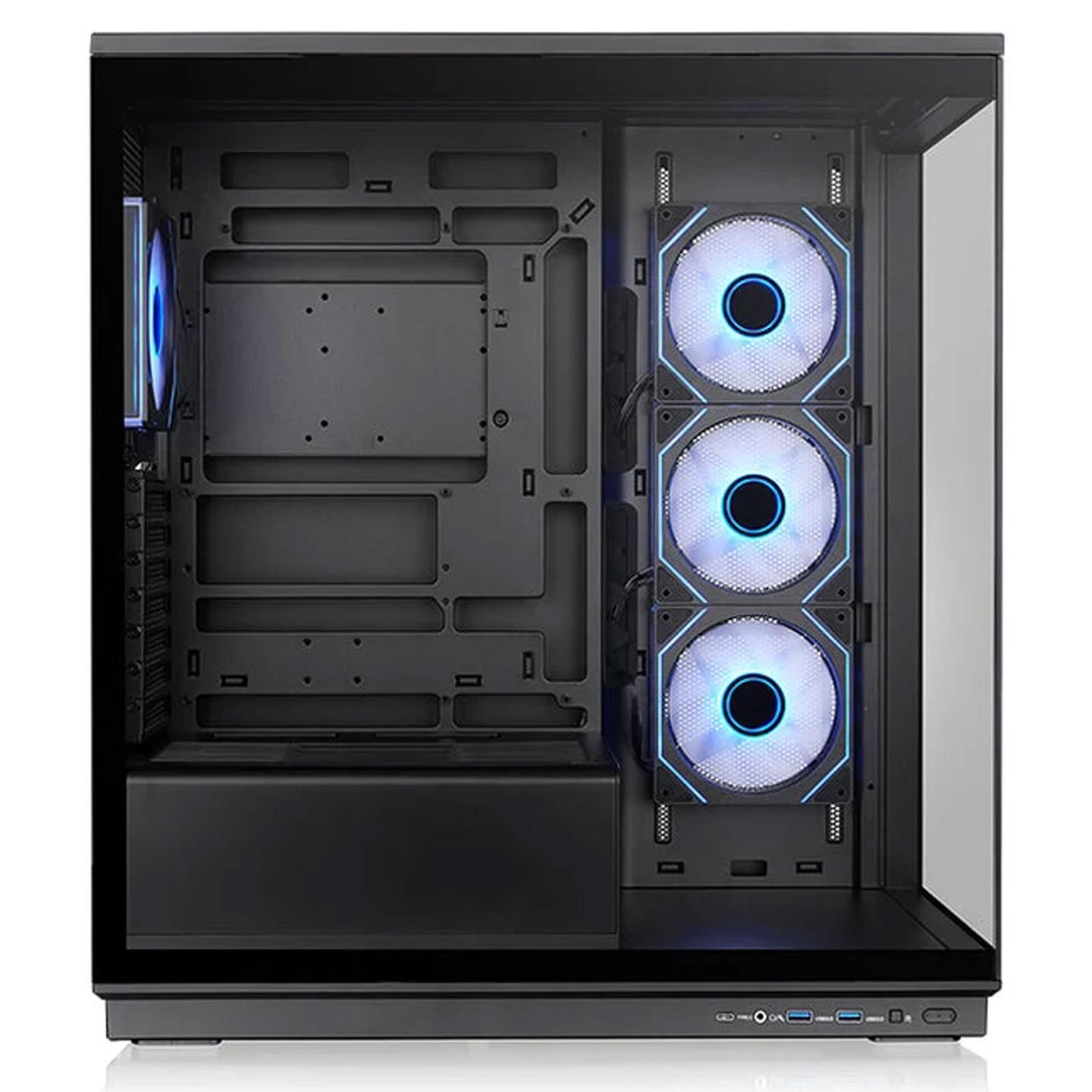 Kasë Thermaltake Stage 450 TG ARGB, Midi Tower, ATX, 2 panele xhami të temperuar, 4x 120 mm ARGB - Zezë