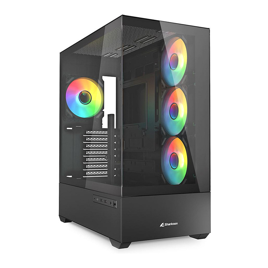 Kasë Sharkoon AK6 RGB ATX 1xGlass - Zezë - 1