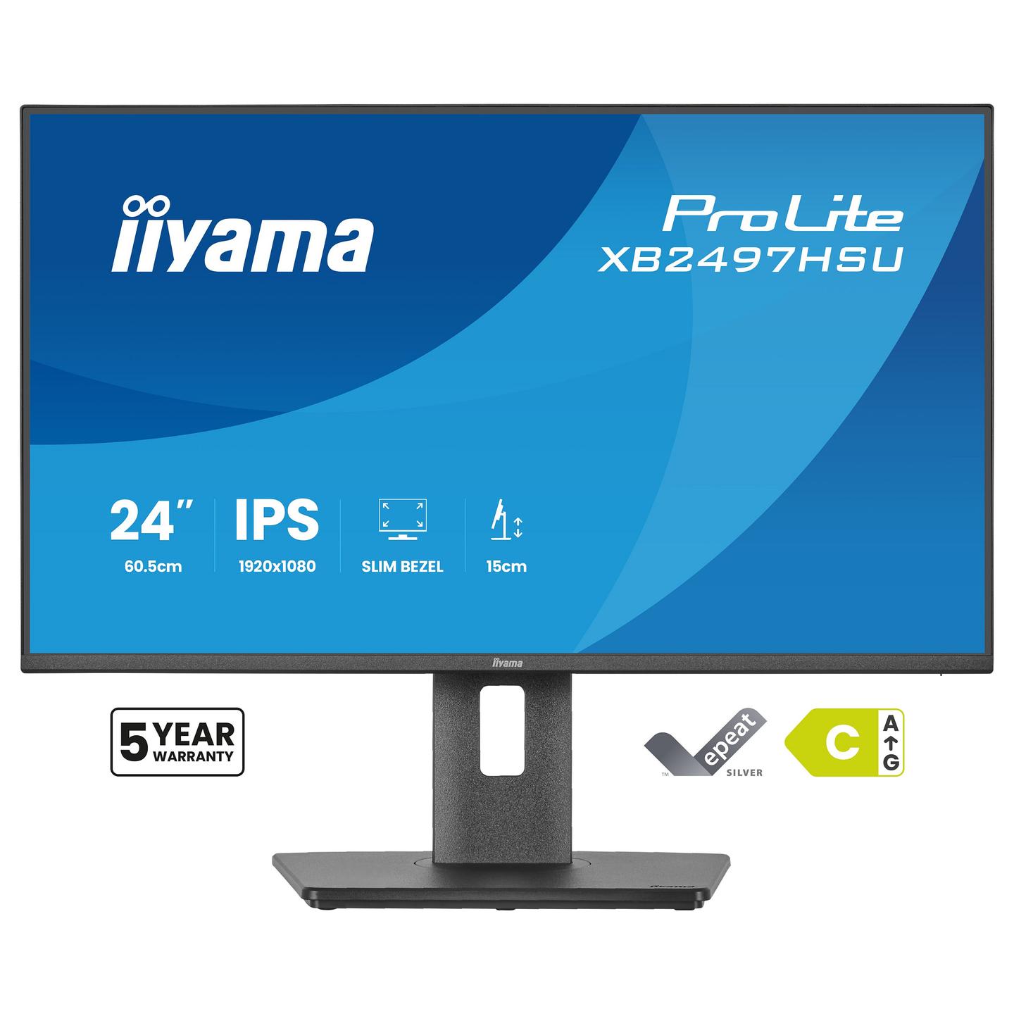 Monitor iiyama ProLite XB2497HSU-B1 / 23.8" / Full HD LED IPS / 100Hz / 4ms / HDMI+DP+USB - Zezë - 2