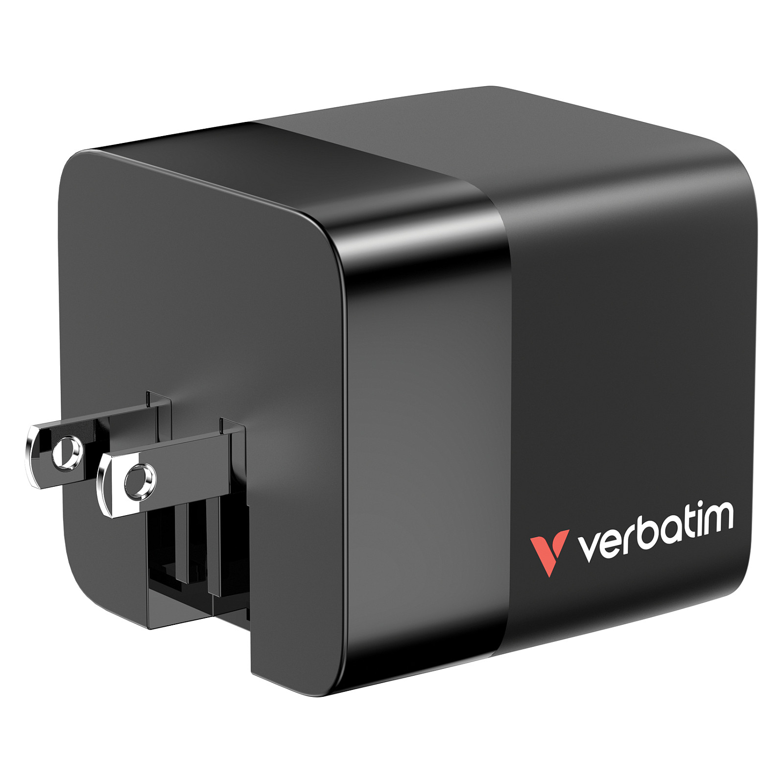 Adapter Verbatim GaN 65W / 2-Port USB-C/USB-A / with integrated cable / EU / UK / US - 5