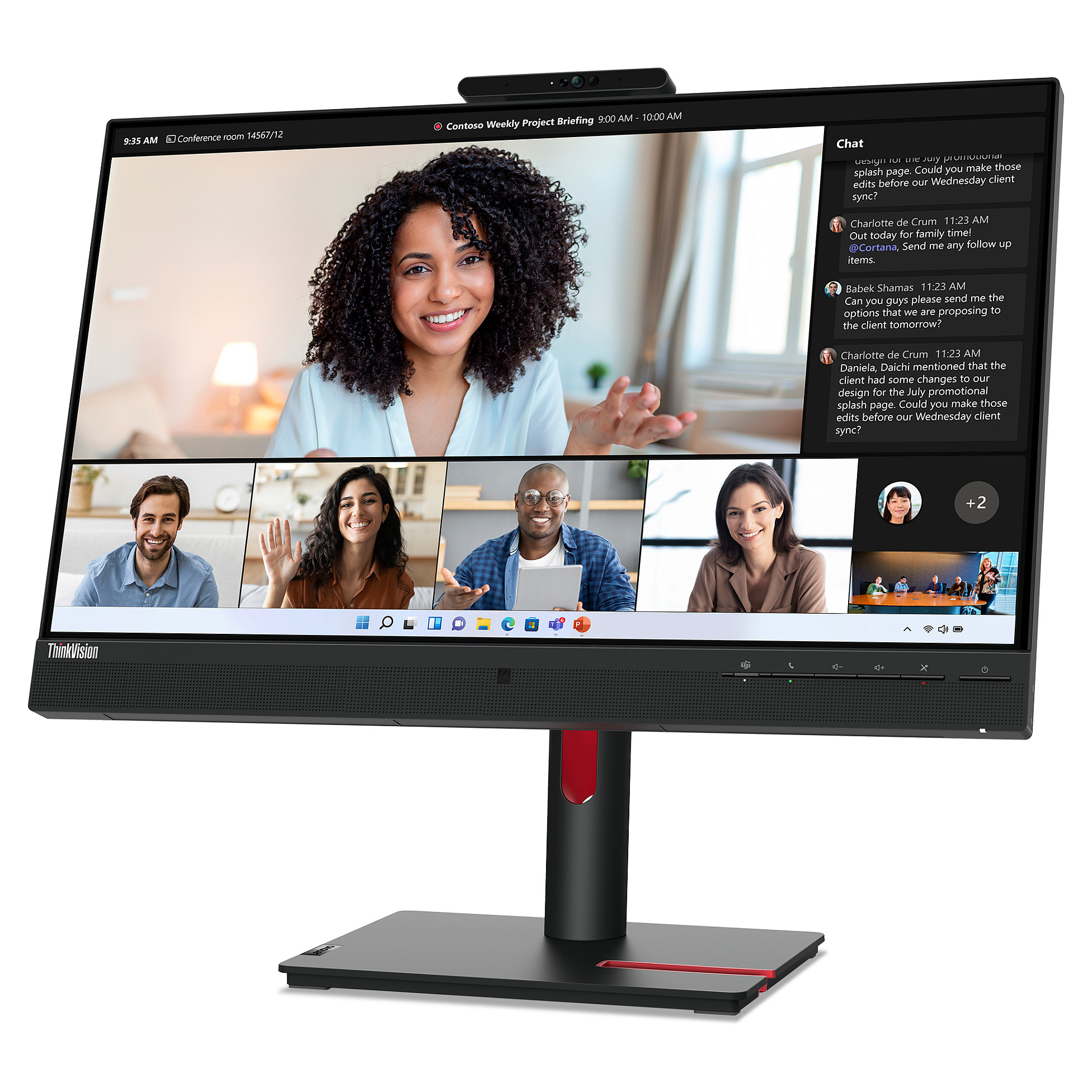 Monitor Lenovo ThinkVision T24mv-30 / 23.8"/ Full HD IPS / LED / 75Hz / 6ms / USB-C + USB-A + HDMI + DisplayPort - Zezë - 3