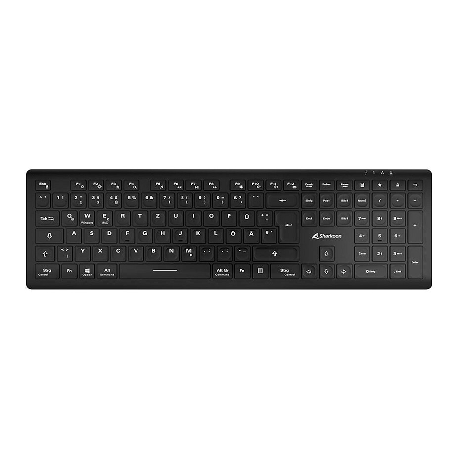 Tastierë Pa kabllo Sharkoon OfficePal K30W / QWERTZ – Zezë - 2